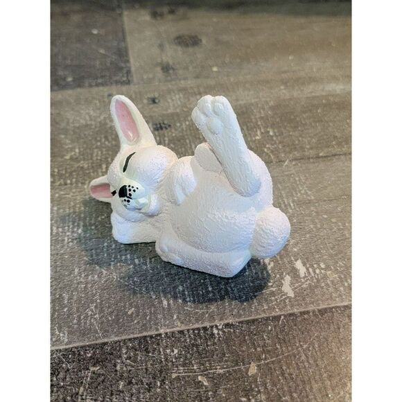 Ceramic sleeping rabbit bunny home decor figure - Picture 2 of 4